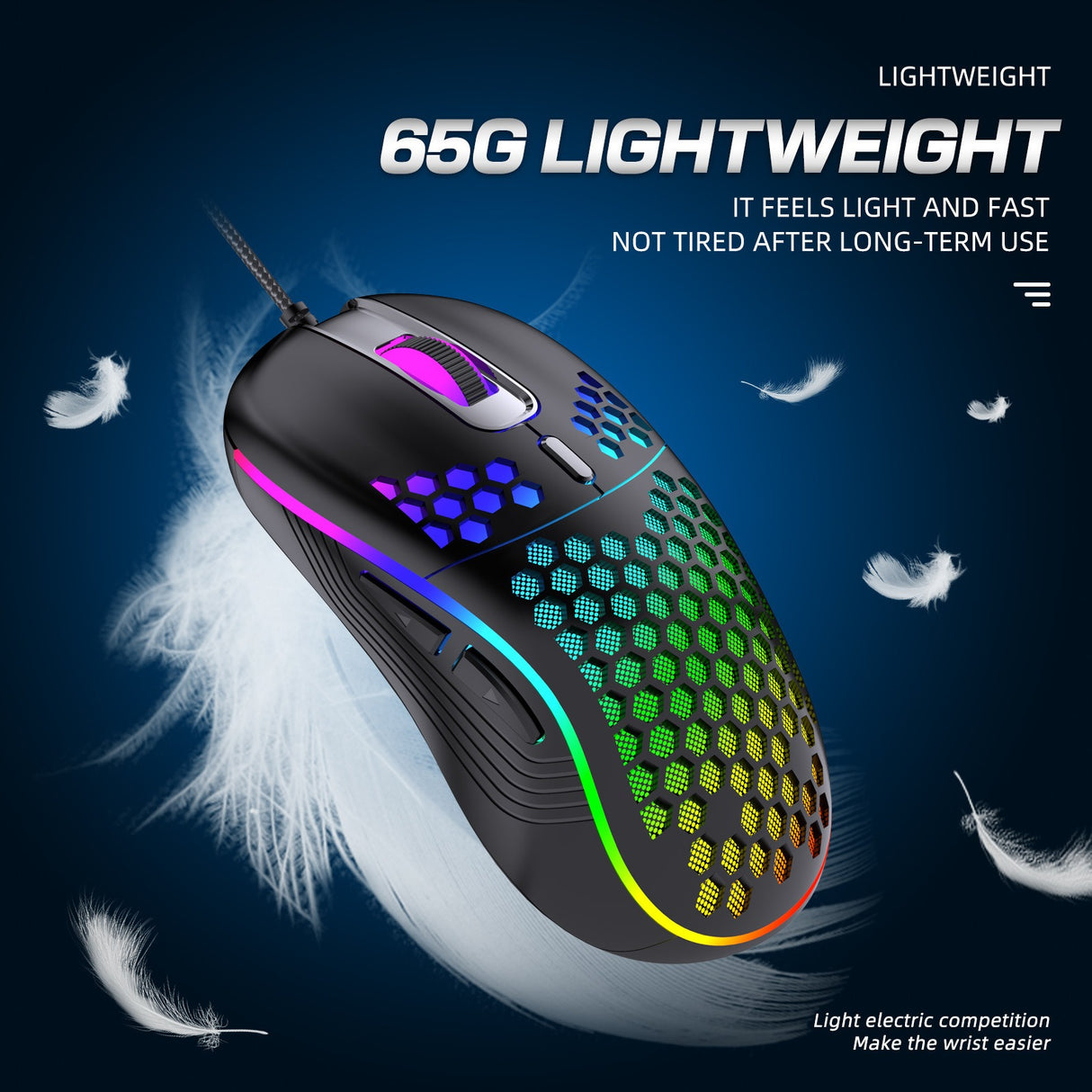 Wired gaming mouse with hollow holes and glowing light lightweight gaming mouse for esports - V.I.P Digital Presence