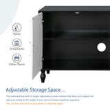 Vintage White Large Faceted Carved And Spliced Doors Combined With Black Frames For TV Stand Table,Sideboards, Accent Cabinets - V.I.P Digital Presence