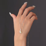 S925 sterling silver little girl and dog embrace necklace for women fashionable and simple contrasting color collarbone chain - V.I.P Digital Presence