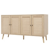 4 Door Accent Cabinet Sideboard Buffet Storage Cabinet with Adjustable Shelf for Entryway Living Room Bedroom - V.I.P Digital Presence