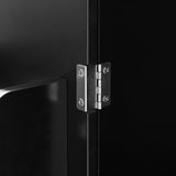 Bathroom floor storage cabinet, bathroom storage cabinet, 4-door independent cabinet, adjustable shelf, adaptive shelf, black - V.I.P Digital Presence