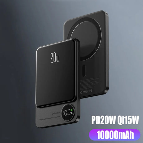 10000mAh Macsafe Magnetic Power Bank PD20W 15W Wireless Fast Charger External Auxiliary Battery Pack For Magsafe iPhone 15 14 13 - V.I.P Digital Presence
