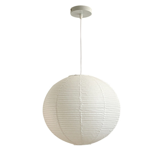 White Japanese style pendant light simple living room round rice paper round LED pendant light - V.I.P Digital Presence