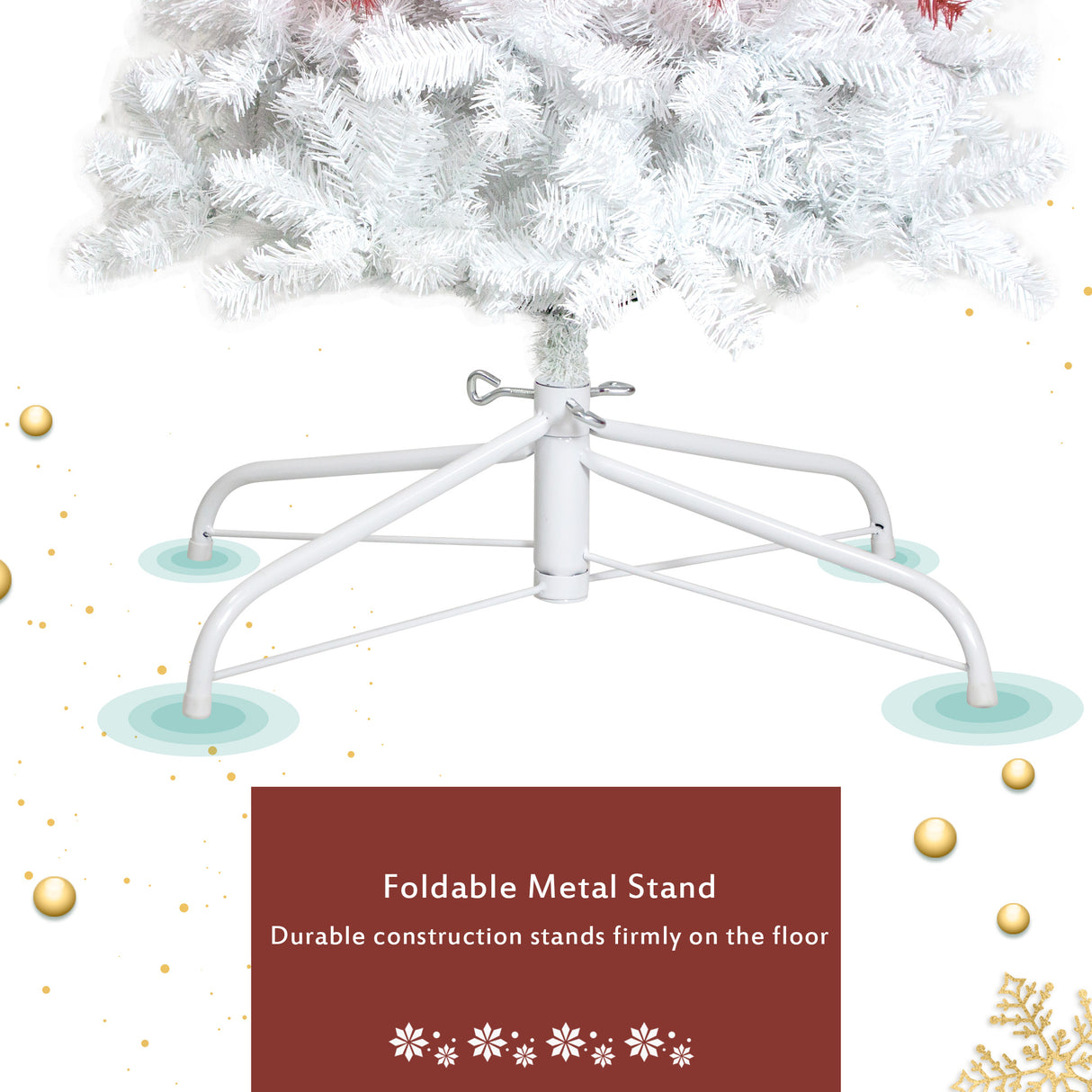6FT hinge fir artificial fir curved top Christmas tree, bendable, 1250 lush branch hints, 300 LED Christmas lights - V.I.P Digital Presence