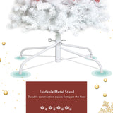 6FT hinge fir artificial fir curved top Christmas tree, bendable, 1250 lush branch hints, 300 LED Christmas lights - V.I.P Digital Presence