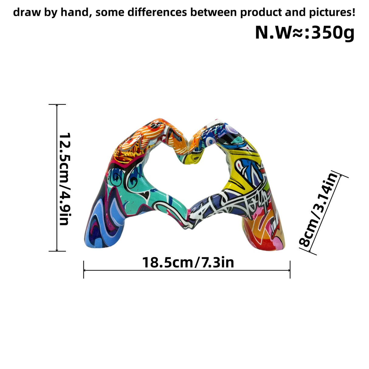 Internet celebrity graffiti, love gesture ornaments, home living rooms, offices, desktop exhibition halls, resin handicrafts, decorative products - V.I.P Digital Presence