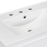 30" Bathroom Vanity with Sink Top, Bathroom Vanity Cabinet with Door and Two Drawers, Solid Wood Frame, One Package, White - V.I.P Digital Presence