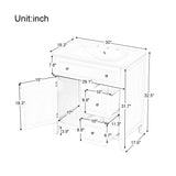 30" Bathroom Vanity with Sink Top, Bathroom Vanity Cabinet with Door and Two Drawers, Solid Wood Frame, One Package, Green - V.I.P Digital Presence