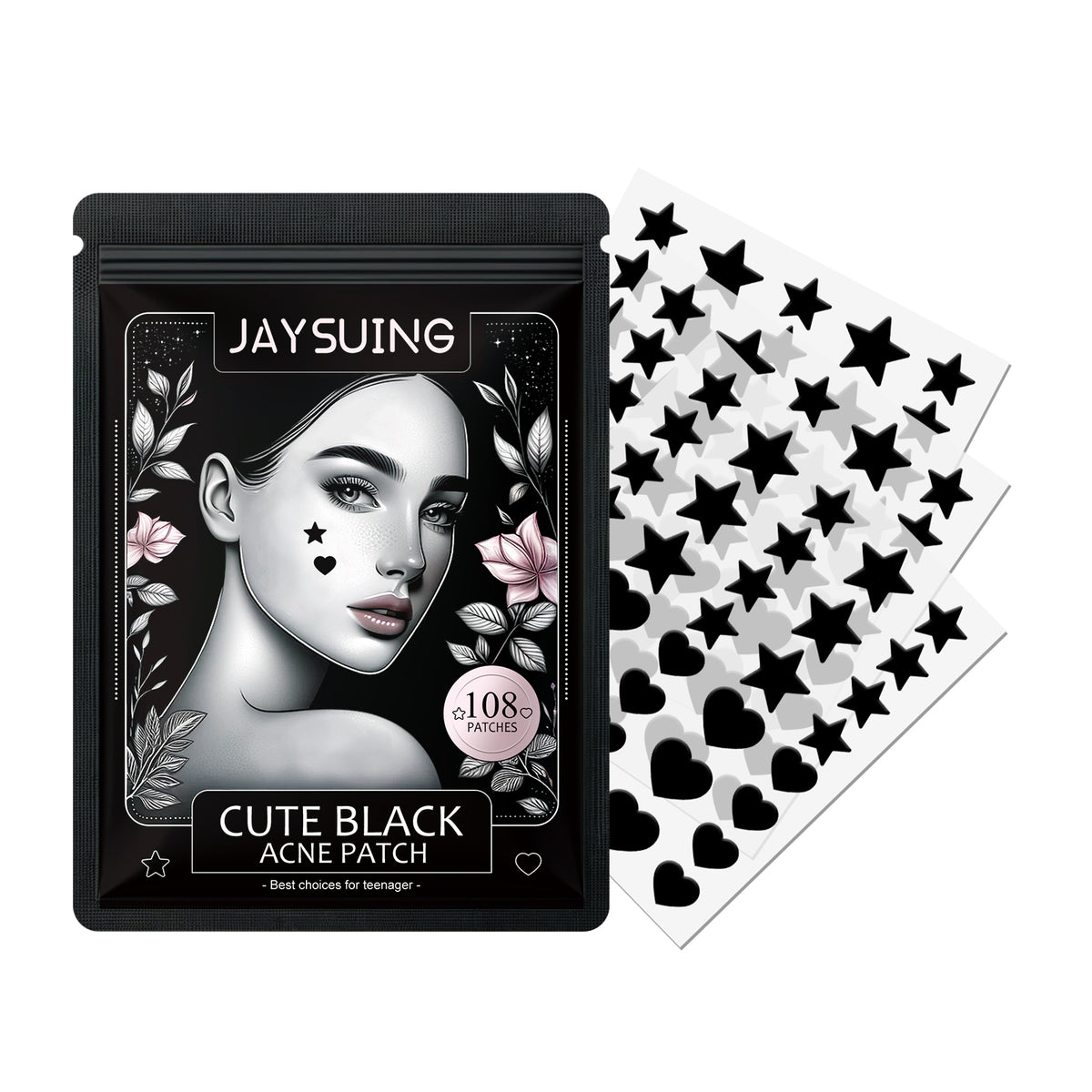 Parche para el acné negro de JAYSUING, aclara el acné facial, repara y cierra las marcas del acné, elimina los puntos negros.