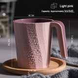 Creative Simple Mouthwash Cup INS Striped Non-Slip Water Cup Double-Layer Plastic Handle Thread Couple Mouthwash Toothbrush Cup - V.I.P Digital Presence