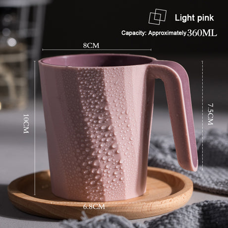 Creative Simple Mouthwash Cup INS Striped Non-Slip Water Cup Double-Layer Plastic Handle Thread Couple Mouthwash Toothbrush Cup - V.I.P Digital Presence