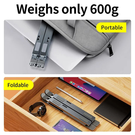 N8 Laptop Stand Adjustable Aluminum Desktop Cooling Pad for Macbook Notebook Bracket Support Foldable Portable Laptop Holder - V.I.P Digital Presence