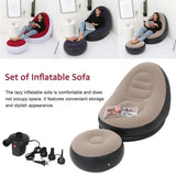 Inflatable Air Mattress Lazy Sofa Deck Chair Comfortable Leg Stool Rest Single Beanbag for home and Outdoor Use - V.I.P Digital Presence