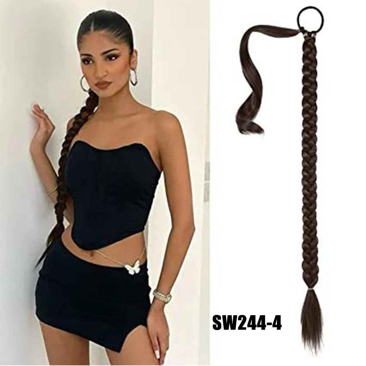Fake Braid New Fashion Chemical Fiber Wig Female Long Braid Hair Extensions Hair Band Type Hair Extensions Braid Wig Ponytail - V.I.P Digital Presence