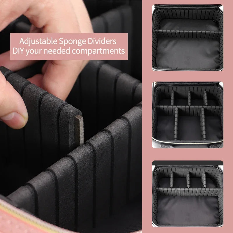 Light Up Box Vanity Organizer Portable Makeup Bag Mirror With Led Light - V.I.P Digital Presence