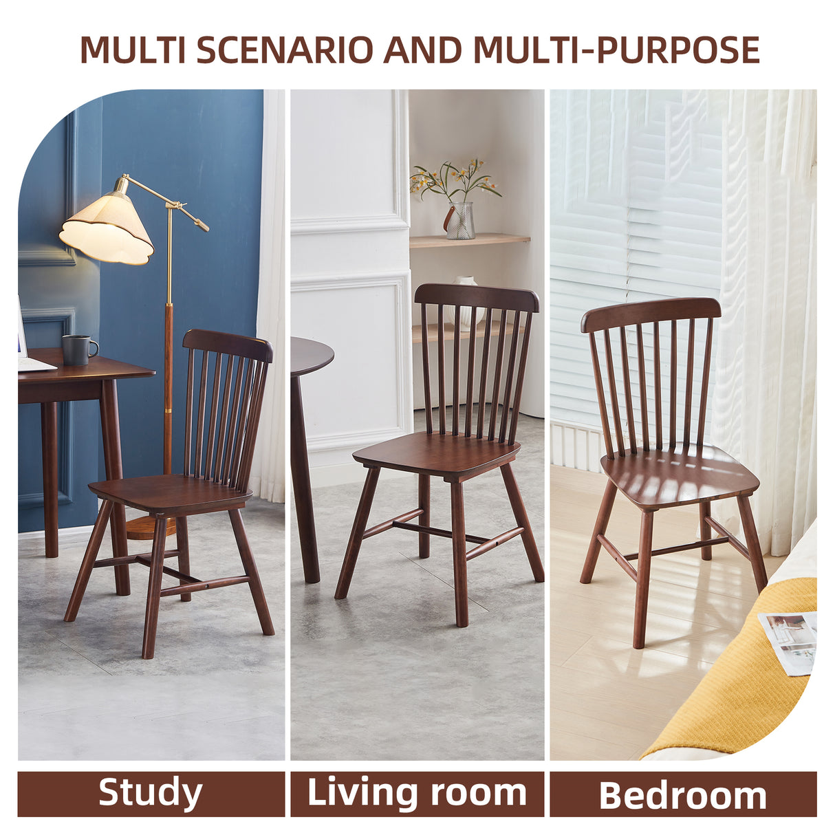 4 dining chairs, walnut wood, rubberwood material, dining chairs, solid wood chairs, solid wood dining table chairs - V.I.P Digital Presence
