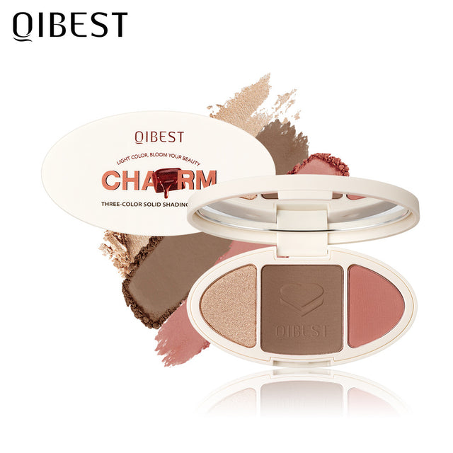 QIBEST High Gloss Repairing All-In-One Plate Matte Brightening Glitter Powder Blush Rouge Plate Powder Cake Repairing Plate - V.I.P Digital Presence