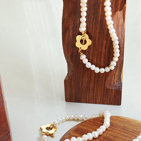 Titanium Steel Pearl Flower Bracelet - V.I.P Digital Presence