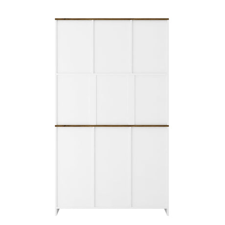 Farmhouse Bar Cabinet with Sliding Barn Door, Large Kitchen BuffetRustic Coffee Bar Sideboard Table,White - V.I.P Digital Presence