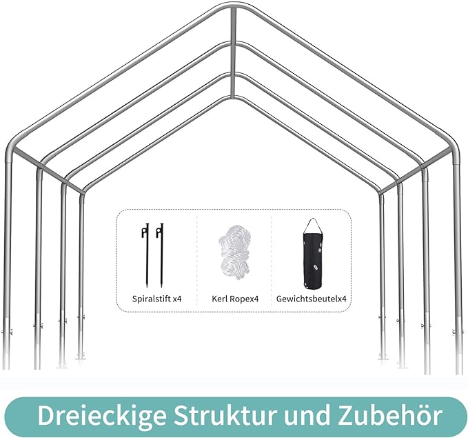 Sannwsg 10 * 20 ultra large portable carport garage, adjustable from 9.5 feet to 11 feet, with detachable roof and side walls - V.I.P Digital Presence