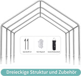 Sannwsg 10 * 20 ultra large portable carport garage, adjustable from 9.5 feet to 11 feet, with detachable roof and side walls - V.I.P Digital Presence