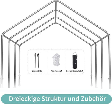 Sannwsg 10 * 20 ultra large portable carport garage, adjustable from 9.5 feet to 11 feet, with detachable roof and side walls - V.I.P Digital Presence