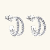Moissanite 925 Sterling Silver C-Hoop Earrings - V.I.P Digital Presence