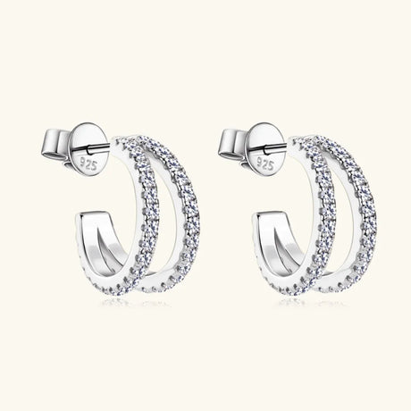Moissanite 925 Sterling Silver C-Hoop Earrings - V.I.P Digital Presence