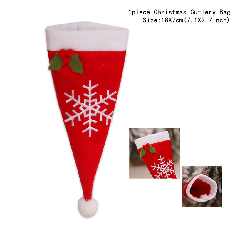 4pcs/lot New Year Christmas Gift Tableware Fork Knife Holder Bag Navidad  Noel Christmas Decorations for Home Dinner Table Decor - V.I.P Digital Presence