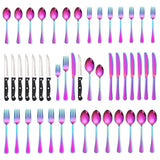 Stainless Steel Cutlery 48 Pcs Set Western Steak Knife Dinner Knife Main Dish Spoon Fork Dessert Spoon Set - V.I.P Digital Presence