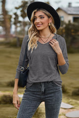 Drawstring Dropped Shoulder Hooded T-Shirt - V.I.P Digital Presence