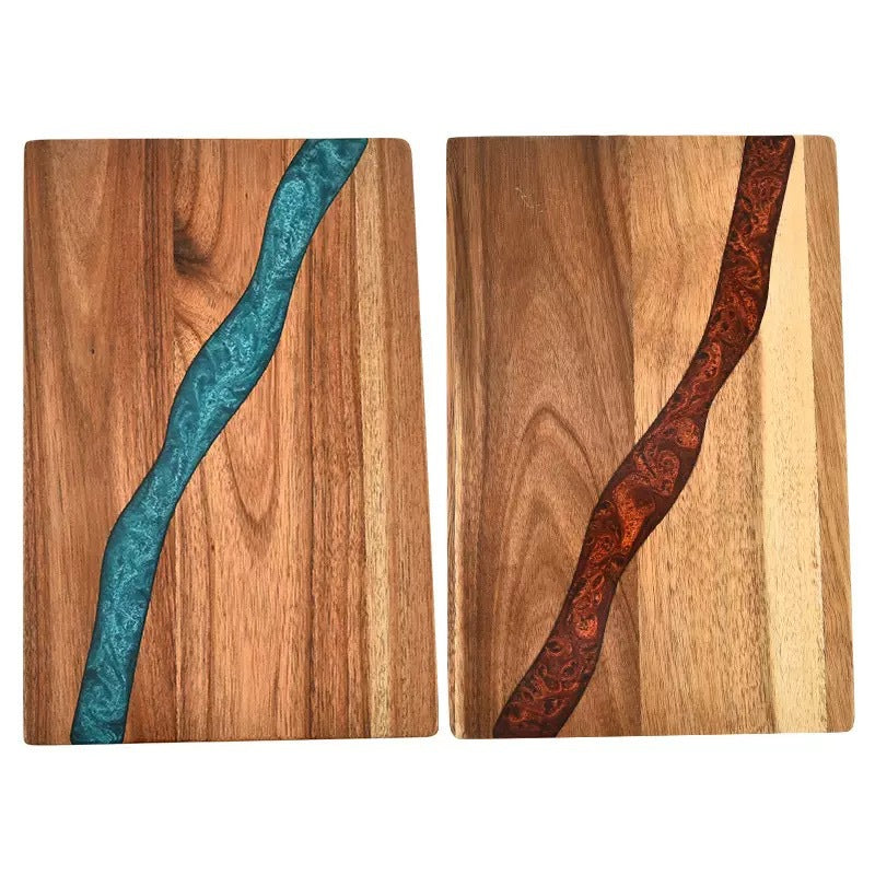 Heavy Duty Serving Tray Chopping Board With Ocean Wave  Epoxy Resin Wood Cutting Board - V.I.P Digital Presence