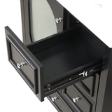 30" Bathroom Vanity with Sink, Bathroom Vanity Cabinet with Three Drawers and Door, Solid Wood and MDF, Black - V.I.P Digital Presence