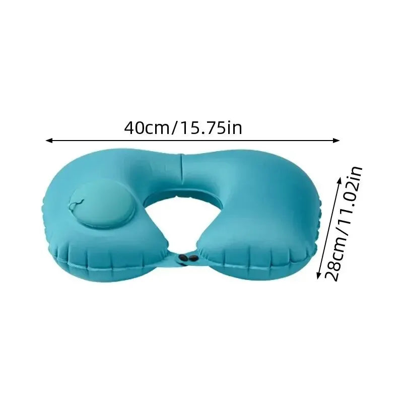 U Shape Neck Cushion Automatic Air Inflatable Pillow Compress Ring For Airplane Car Outdoor Travel - V.I.P Digital Presence