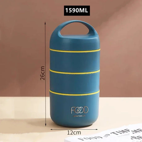 1240ML/1590ML Large Capacity Stainless Steel 304 Lunch Box Leak-Proof Multi layer Thermal Bento Box Adult Student Food Container - V.I.P Digital Presence