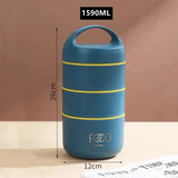 1240ML/1590ML Large Capacity Stainless Steel 304 Lunch Box Leak-Proof Multi layer Thermal Bento Box Adult Student Food Container - V.I.P Digital Presence