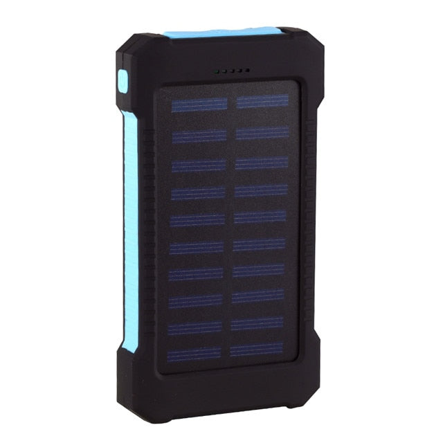 For Smartphone with LED Light Solar Power Bank Waterproof 20000mAh Charger 2 USB Ports External Charger Powerbank - V.I.P Digital Presence