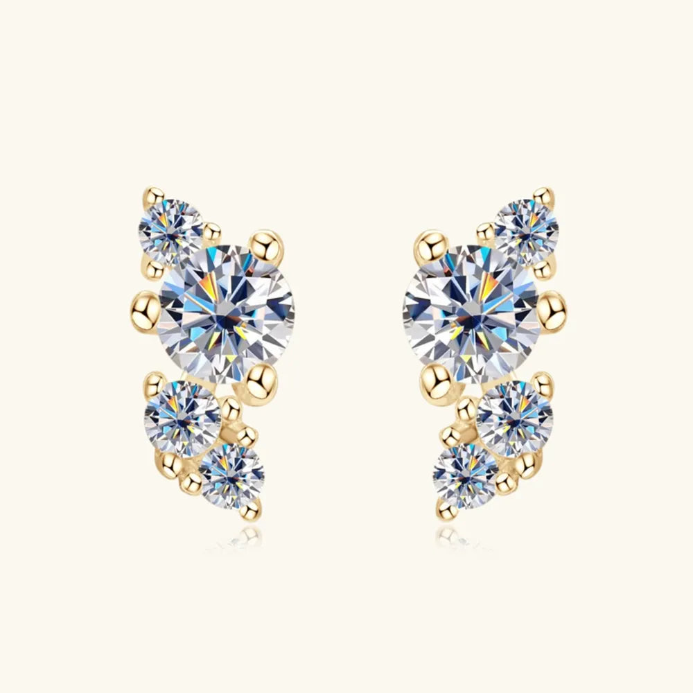 925 Sterling Silver Moissanite Stud Earrings - V.I.P Digital Presence