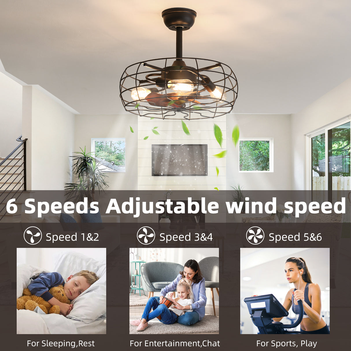 19inch Cage Retro Reiling Fan with Lights - V.I.P Digital Presence