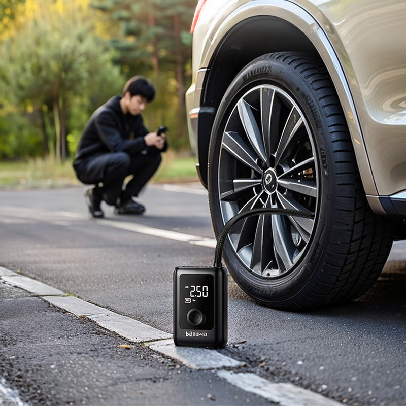 150PSI Rechargeable Electric Tire Pump with Light & LCD: for cars, bikes - V.I.P Digital Presence