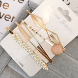 4PCS Korea Fashion Metal Hairpins Imitiation Pearl Colorful Beads Hair Clips for Women Irregular Geometric Hair Accessories - V.I.P Digital Presence