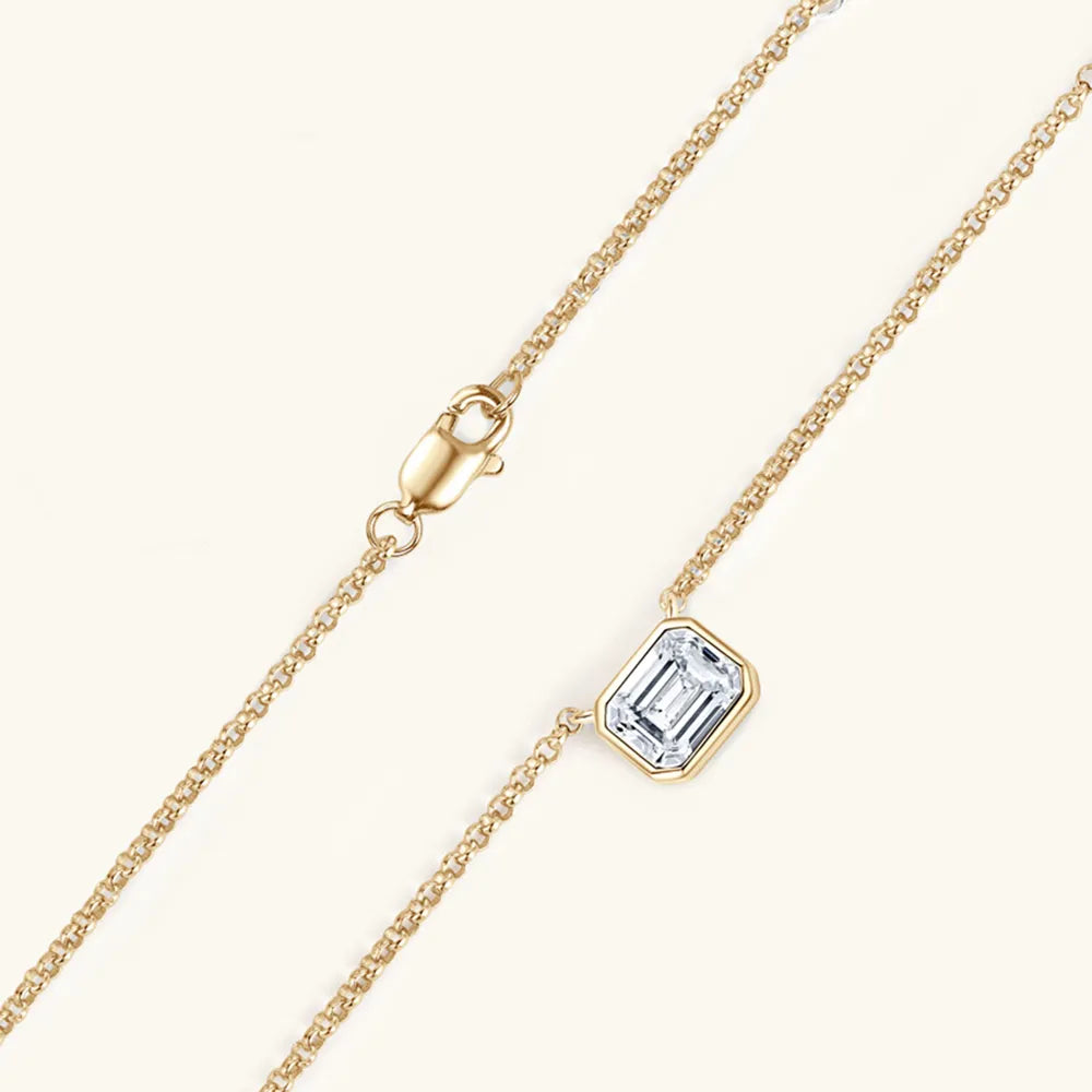 1 Carat Moissanite 925 Sterling Silver Pendant Necklace - V.I.P Digital Presence