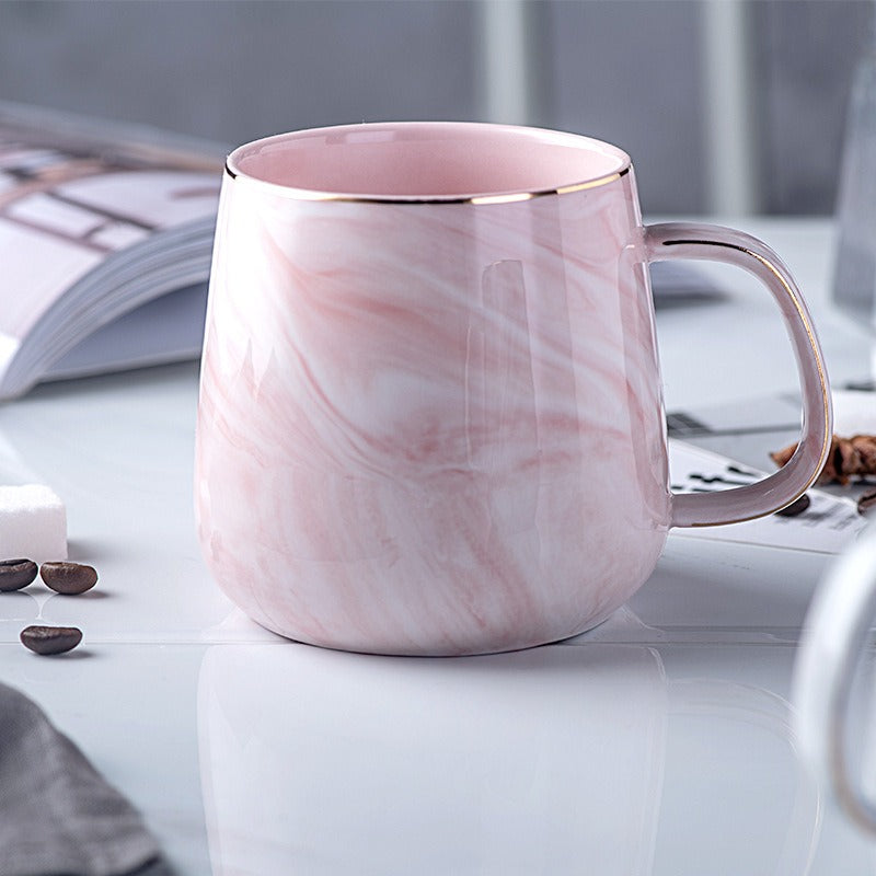 Ceramic cup, gold rimmed coffee cup, oatmeal breakfast cup, new creative and personalized mug - V.I.P Digital Presence