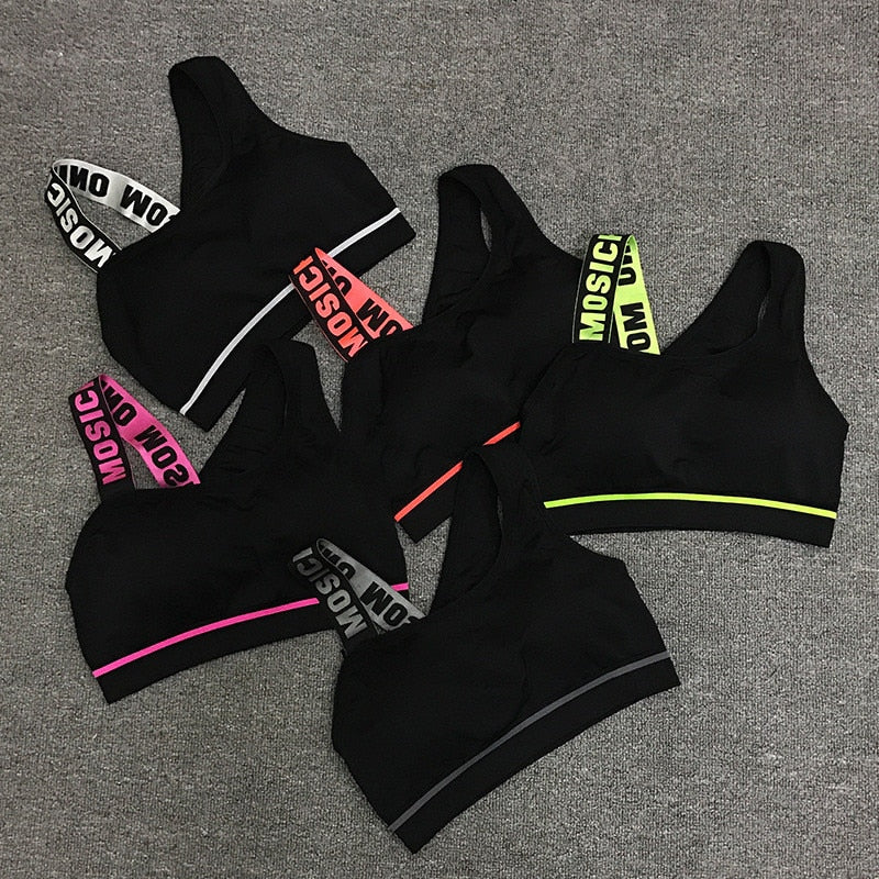 New Letter Cut Out Sports Bra Women Fitness Yoga Push up  Gym Padded Sports Top Athletic Sexy  Workout Running Clothing P165 - V.I.P Digital Presence