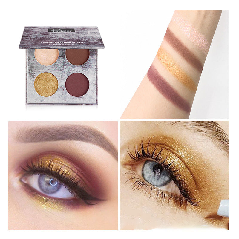 Pudaier Ink Landscape Four-color Eyeshadow Palette Matte Pearlescent Waterproof and Sweatproof Eyeshadow Makeup - V.I.P Digital Presence