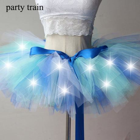 Arrival Women Tulle Tutu Skirt Sexy Mini Fancy Adult Petticoat Fluffy Yarn Ballet Dance Halloween Led Light Up - V.I.P Digital Presence