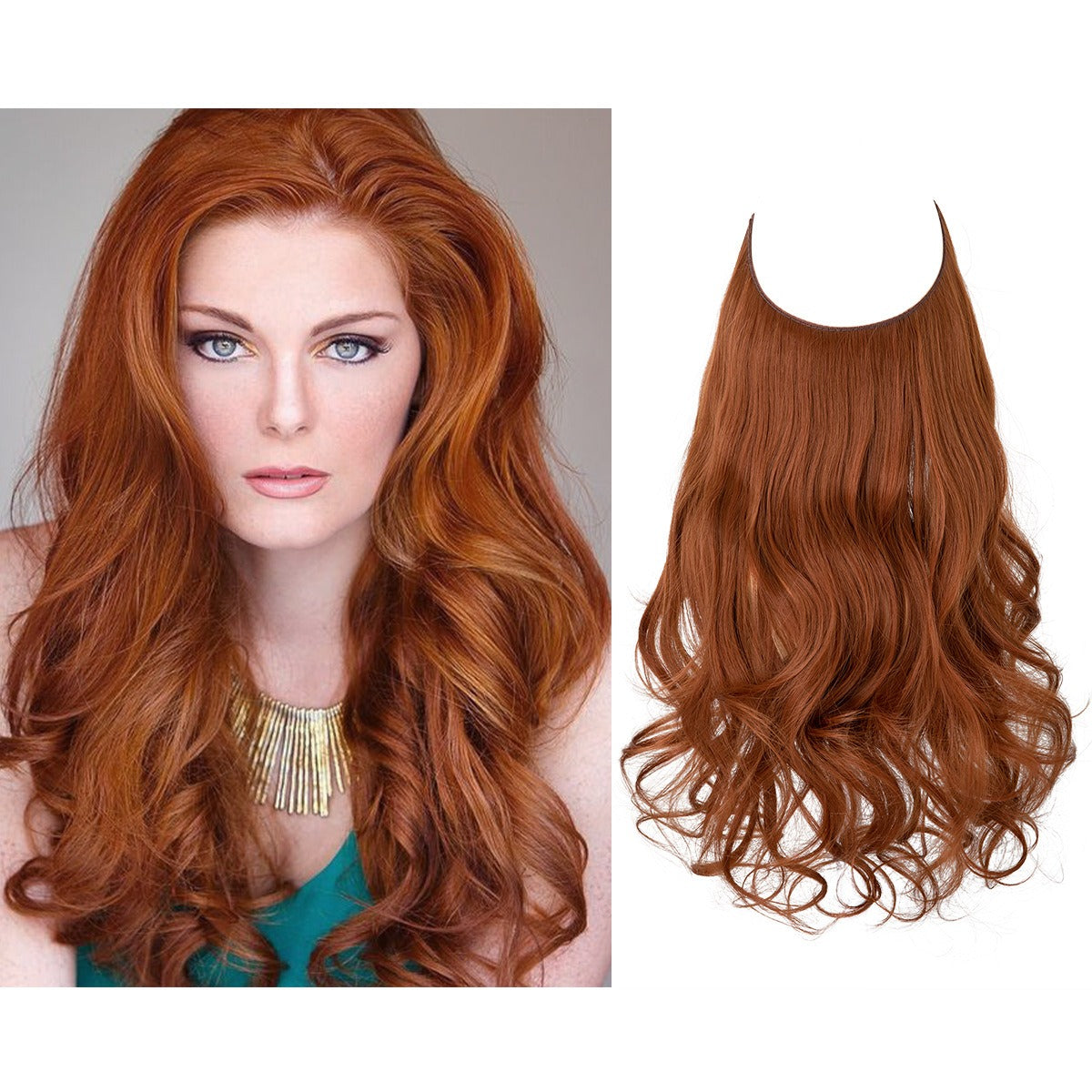 European And American Wig Piece Female Fishline Hair Extension Piece Chemical Fiber Matte High Temperature Silk Long Curly Human Hair - V.I.P Digital Presence