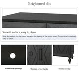 Carved Flower Door Large Storage Cabinet With Metal Handle Suitable For Living Room, Kitchen, Entryway(BLACK) - V.I.P Digital Presence