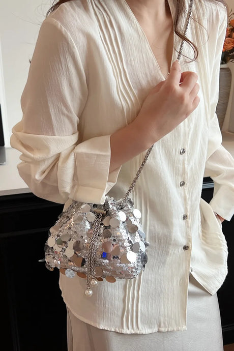 Drawstring Sequin Crossbody Bag - V.I.P Digital Presence