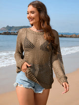Openwork Dropped Shoulder Cover Up - V.I.P Digital Presence